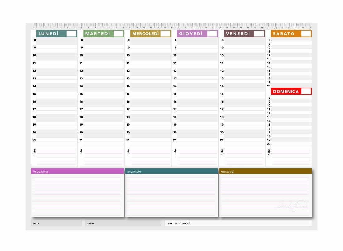 Planning settimanale da tavolo  Grafiche Andreacchio - La tua