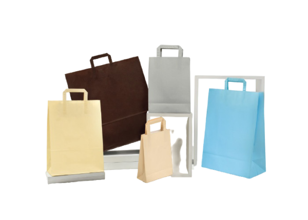 Shopper in carta colorata maniglia piatta 18x8x24